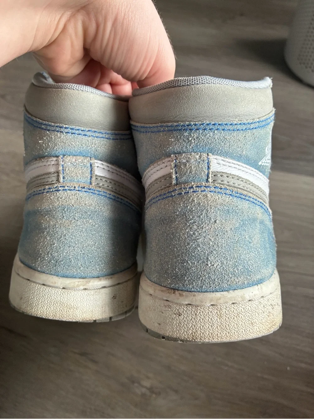 Nike Air Jordan 1 High Top Sneakers - White & Light Blue